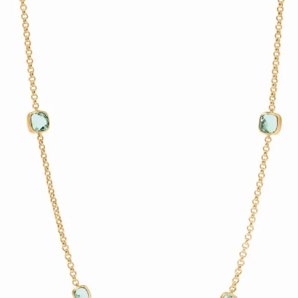 Julie Vos Gold Necklace with Light Blue Accents